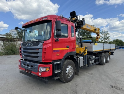 JAC N350 6×4 (35т) КМУ SQS 350-5 (14т) БОРТ 7,5×2,55×0,6м